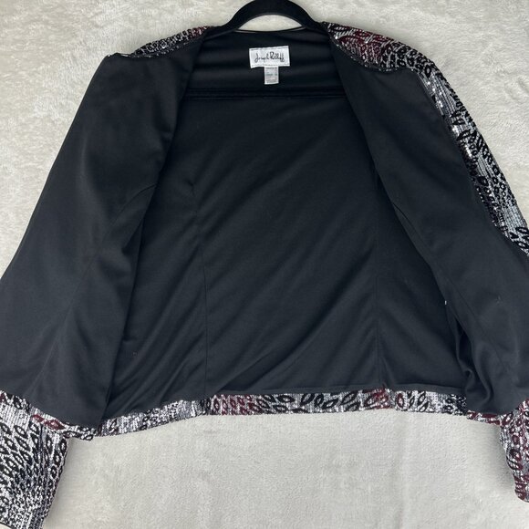 Joseph Ribkoff Jacket Sequin Zip Up Women’s Size 20 Floral Abstract Velvet - Picture 8 of 9